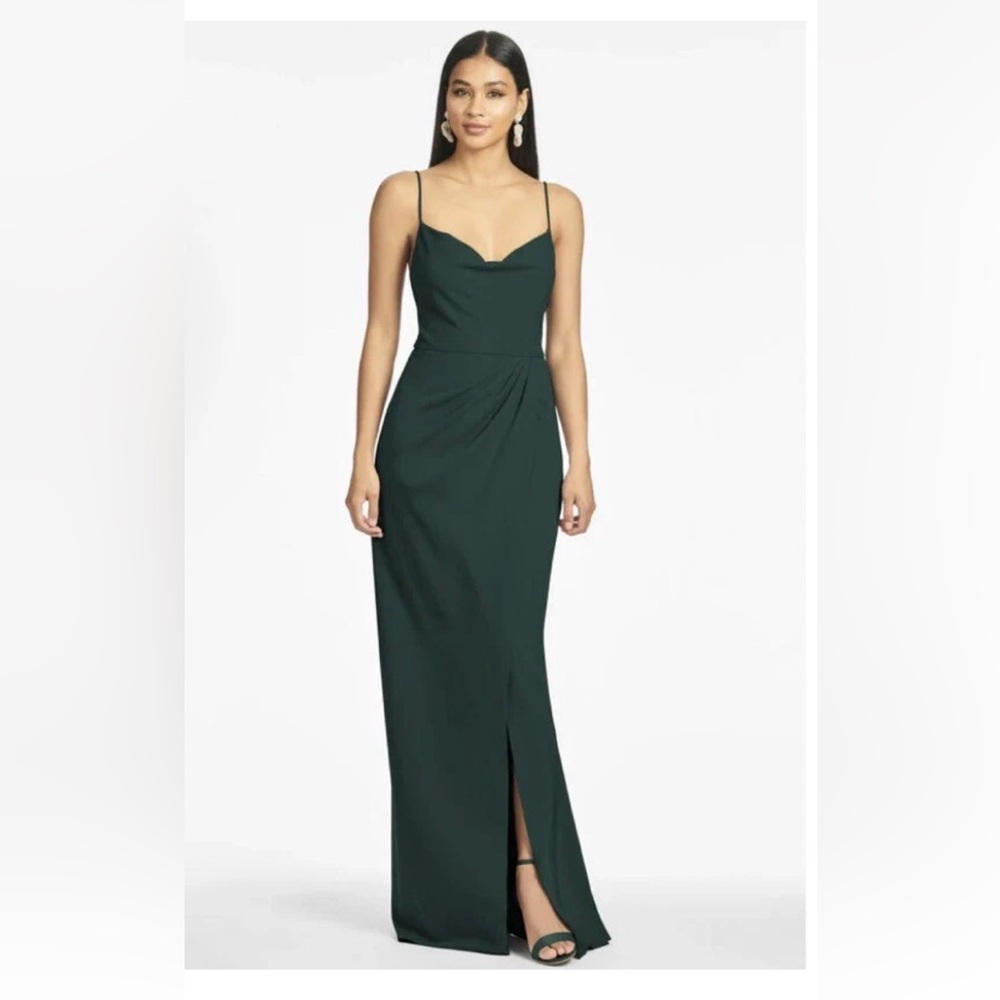 SACHIN & BABI Women's Sz 0 Emerald Green Sleeveless Long Paulina Gown
